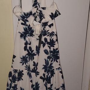 Long floral halter dress